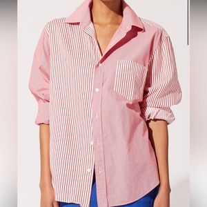 NWT Solid & Striped Oxford Tunic - Apple Red Stripe